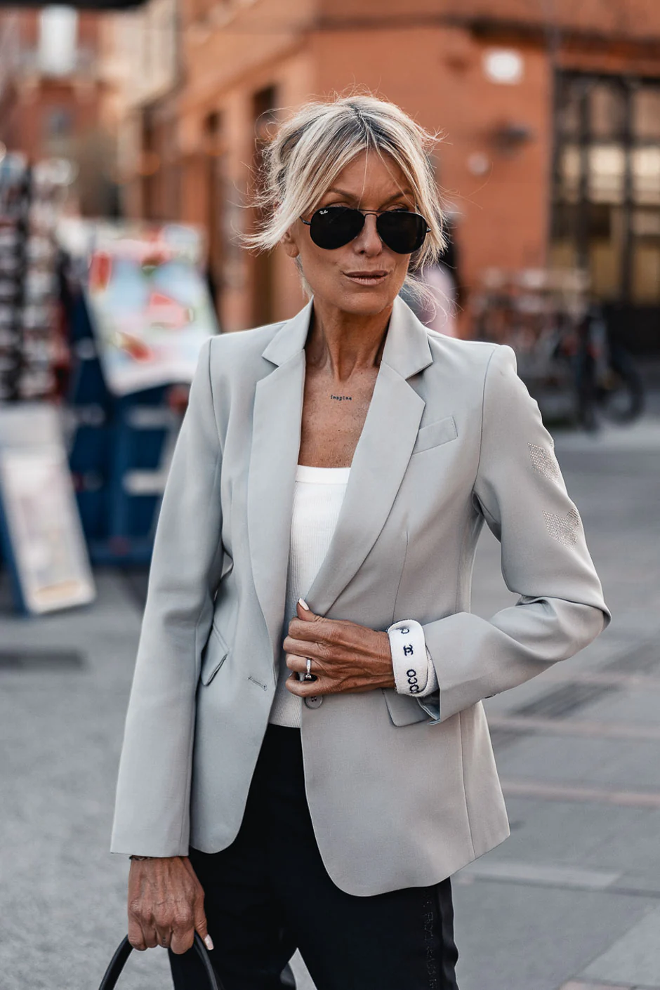 BLAZER NEW GLAM GRIS PERLE