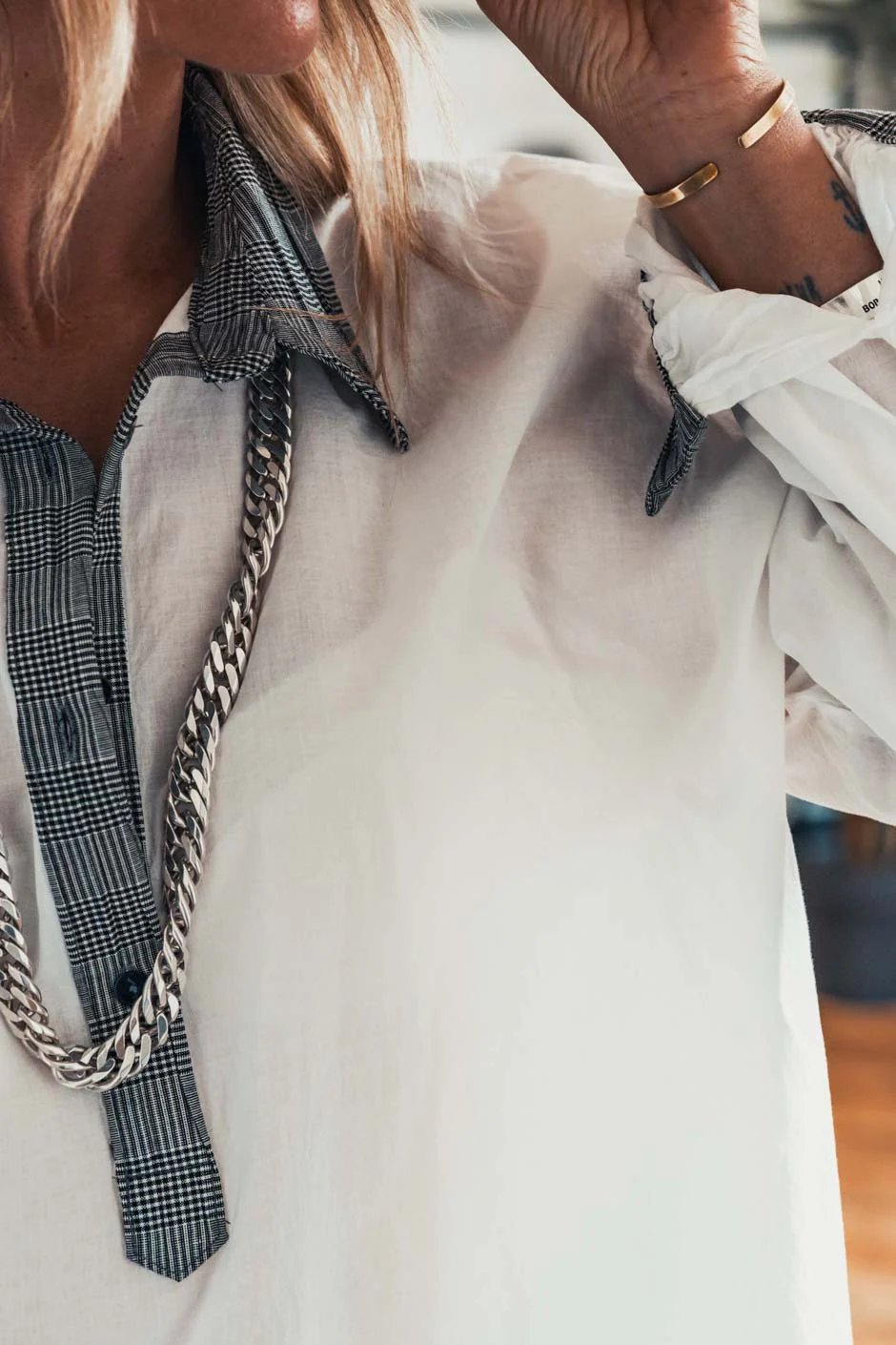 Blouse Banditas Spritzie checks blanc - Image 7