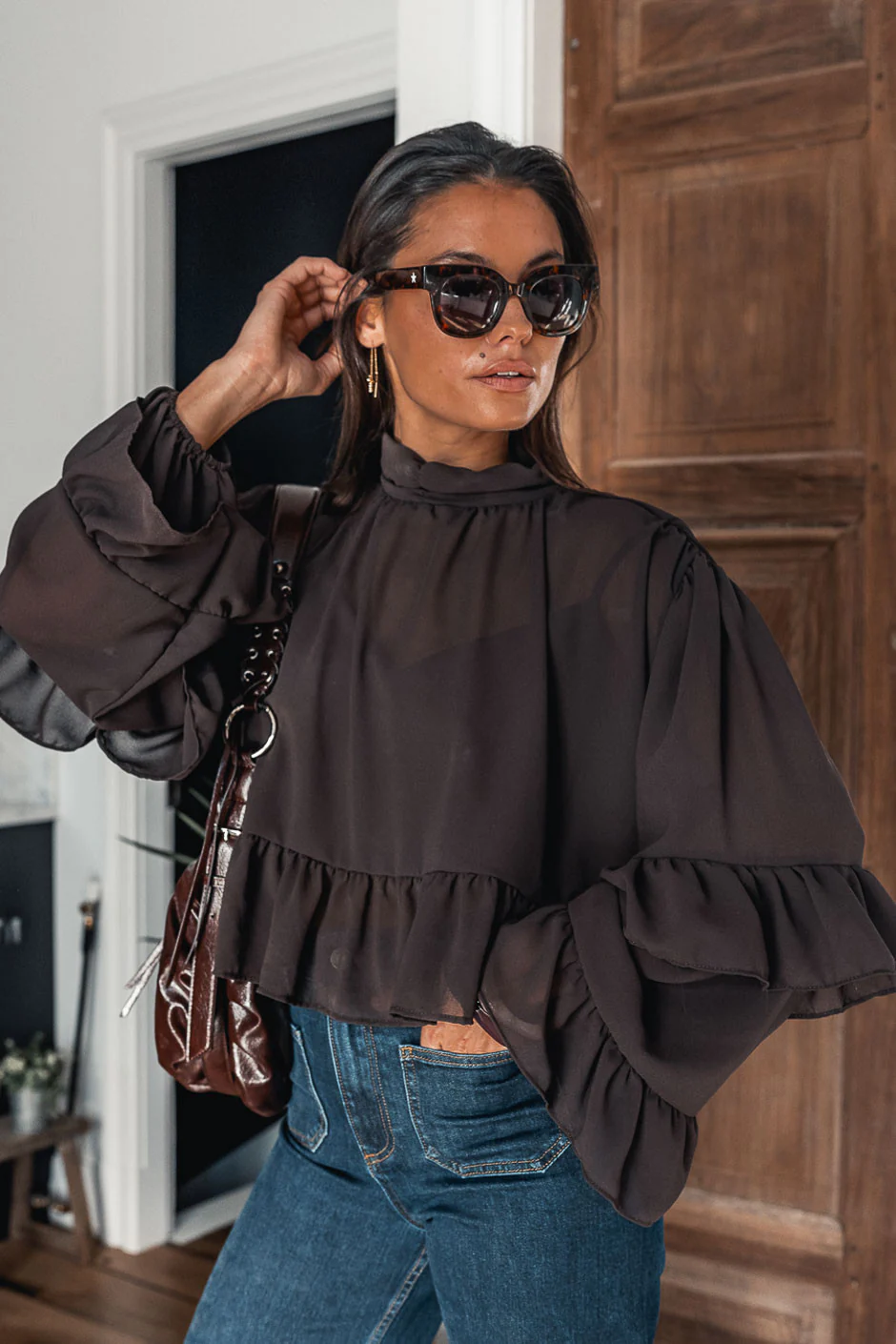 Blouse Carly brown - Image 5