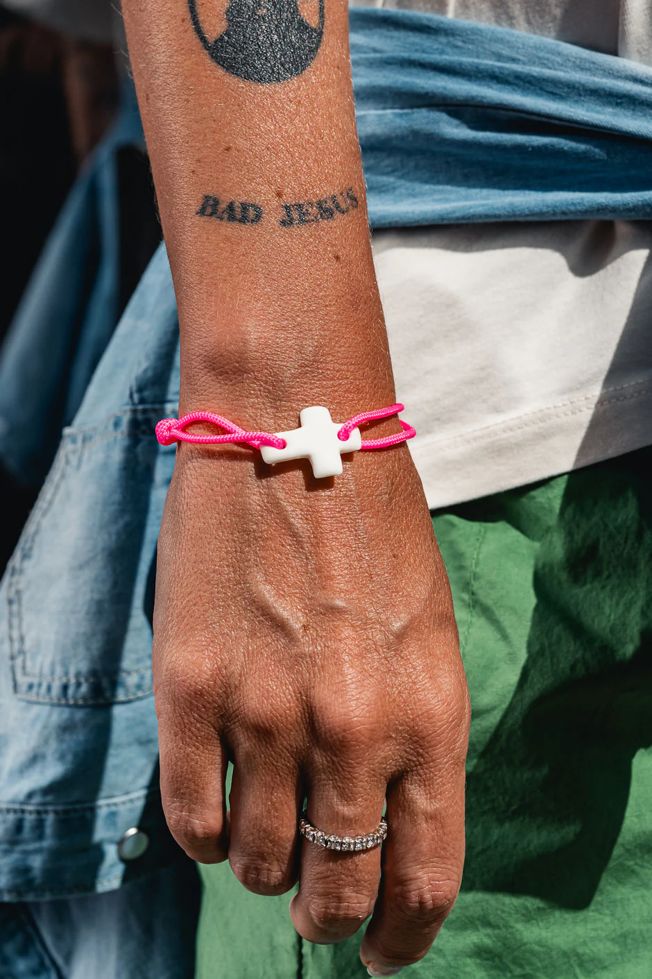 BRACELET LINK ROSE FLUO