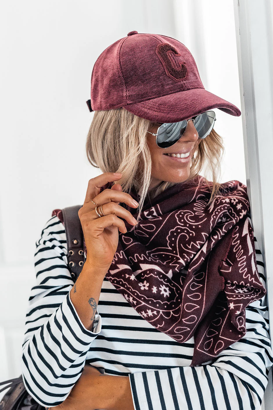 Casquette Velvet bordeaux