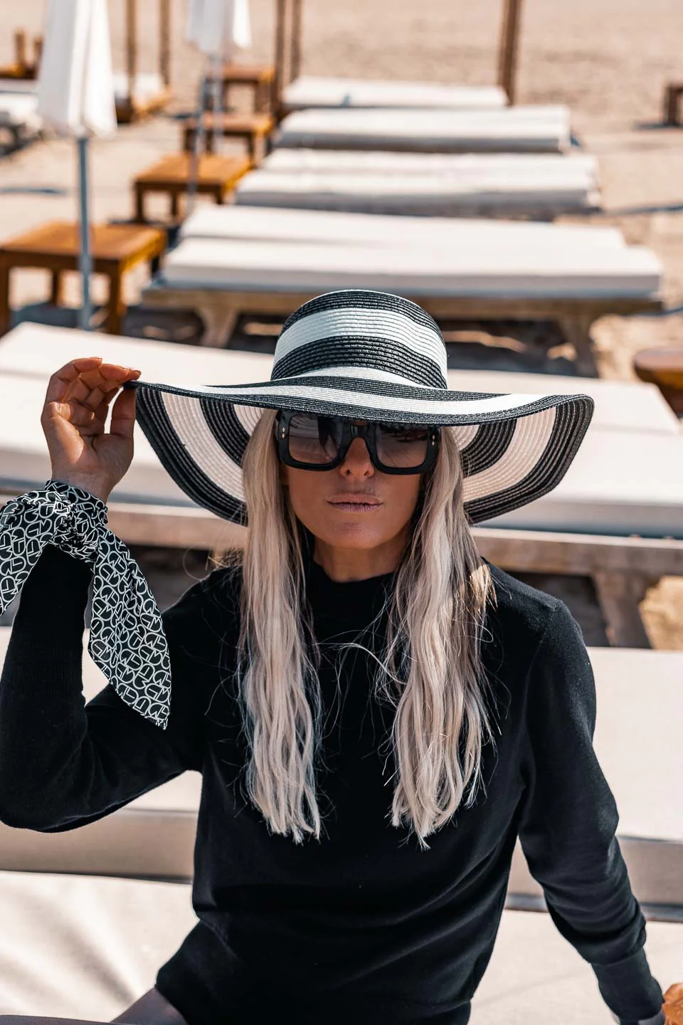 CHAPEAU RIVIERA NOIR/ BLANC - Image 4