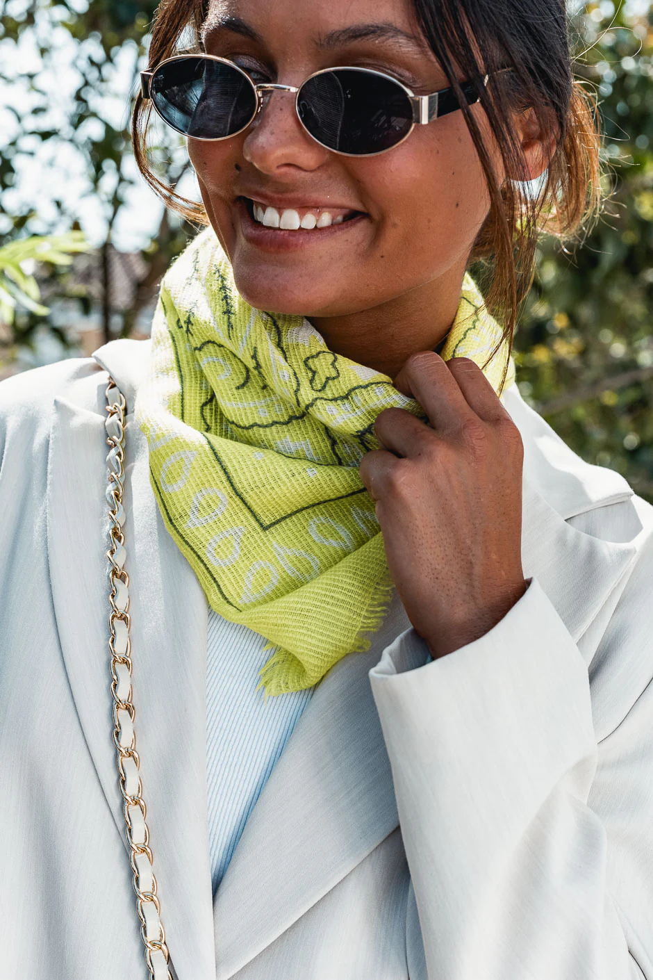 FOULARD CHLOE JAUNE FLUO