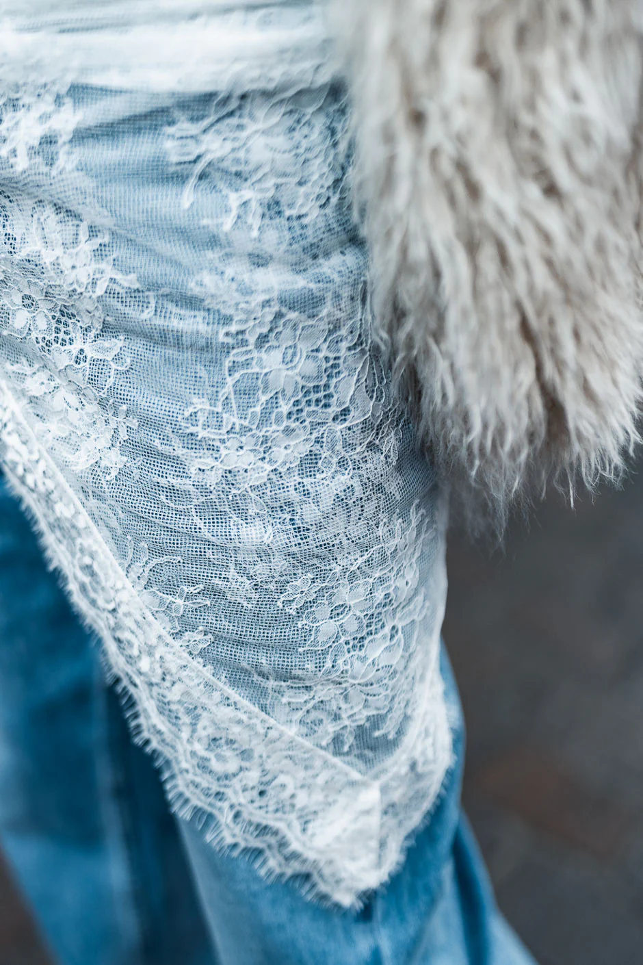 Foulard Grungemama Lace blanc - Image 4