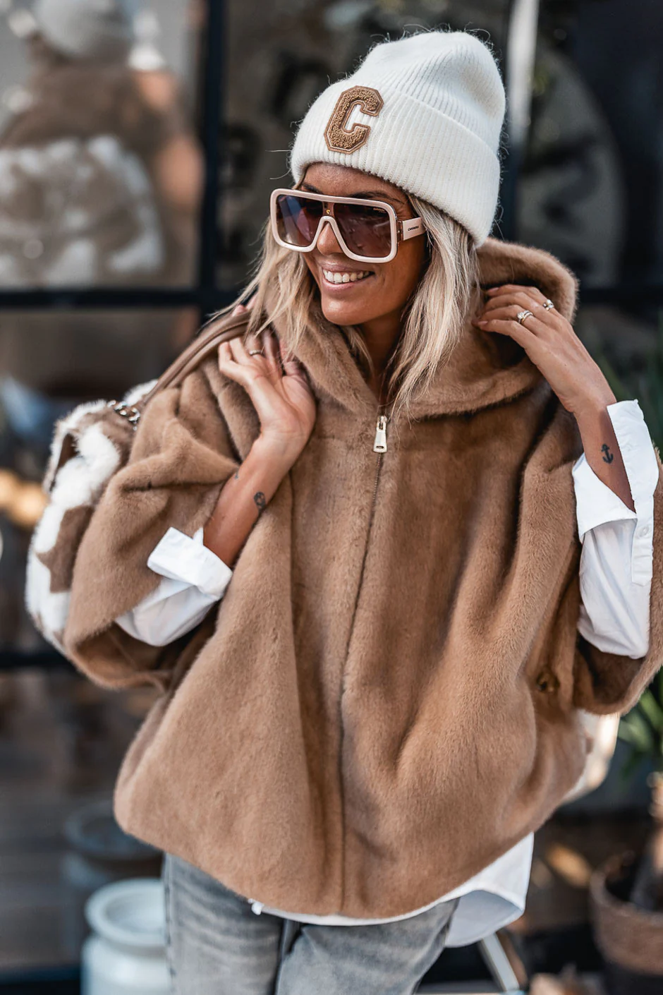 Fourrure Grungemama Alizée taupe - Image 7