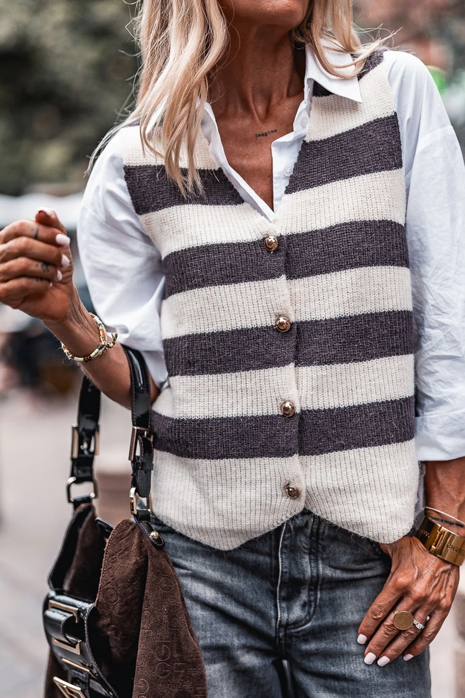 Gilet Samy ecru brown - Image 3