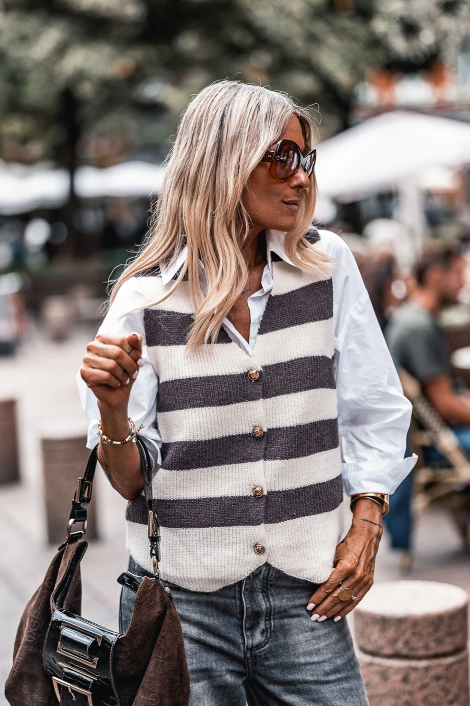 Gilet Samy ecru brown - Image 4