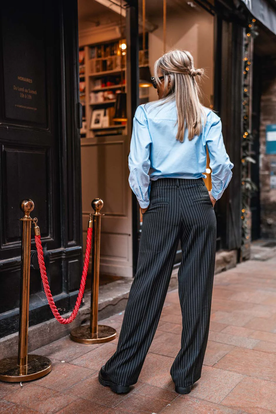 Pantalon Grungemama Kristy rayures tennis noir - Image 3