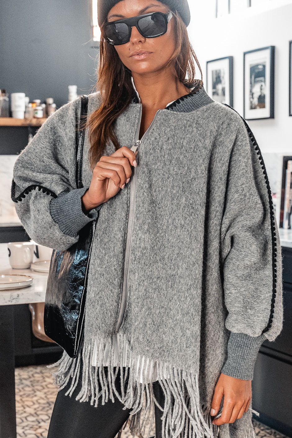 Poncho Grungemama Chelly gris - Image 4
