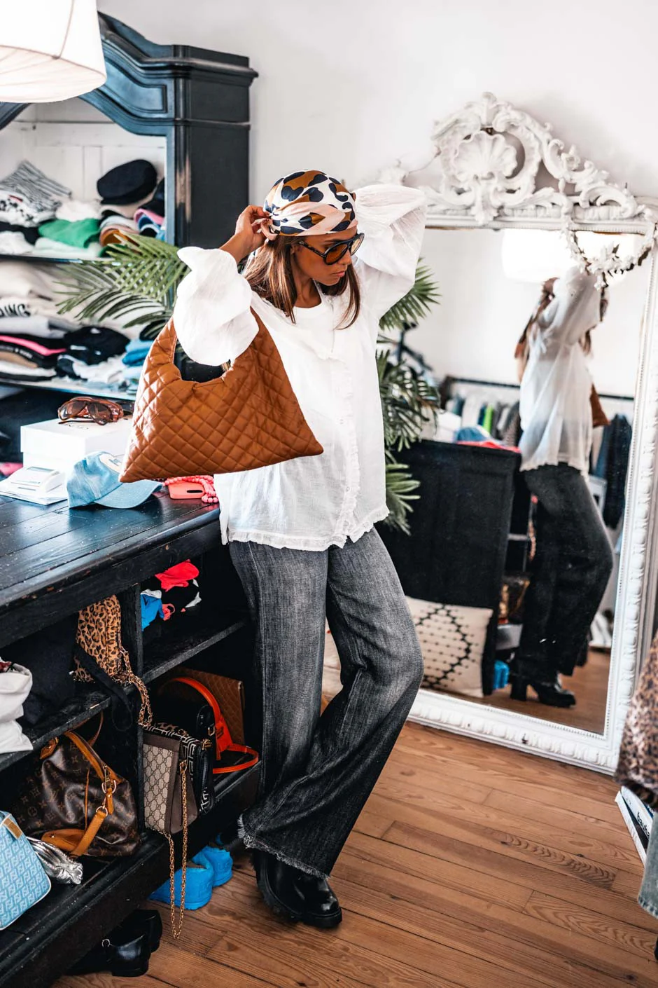 Sac cuir Grungemama Small Biggy camel