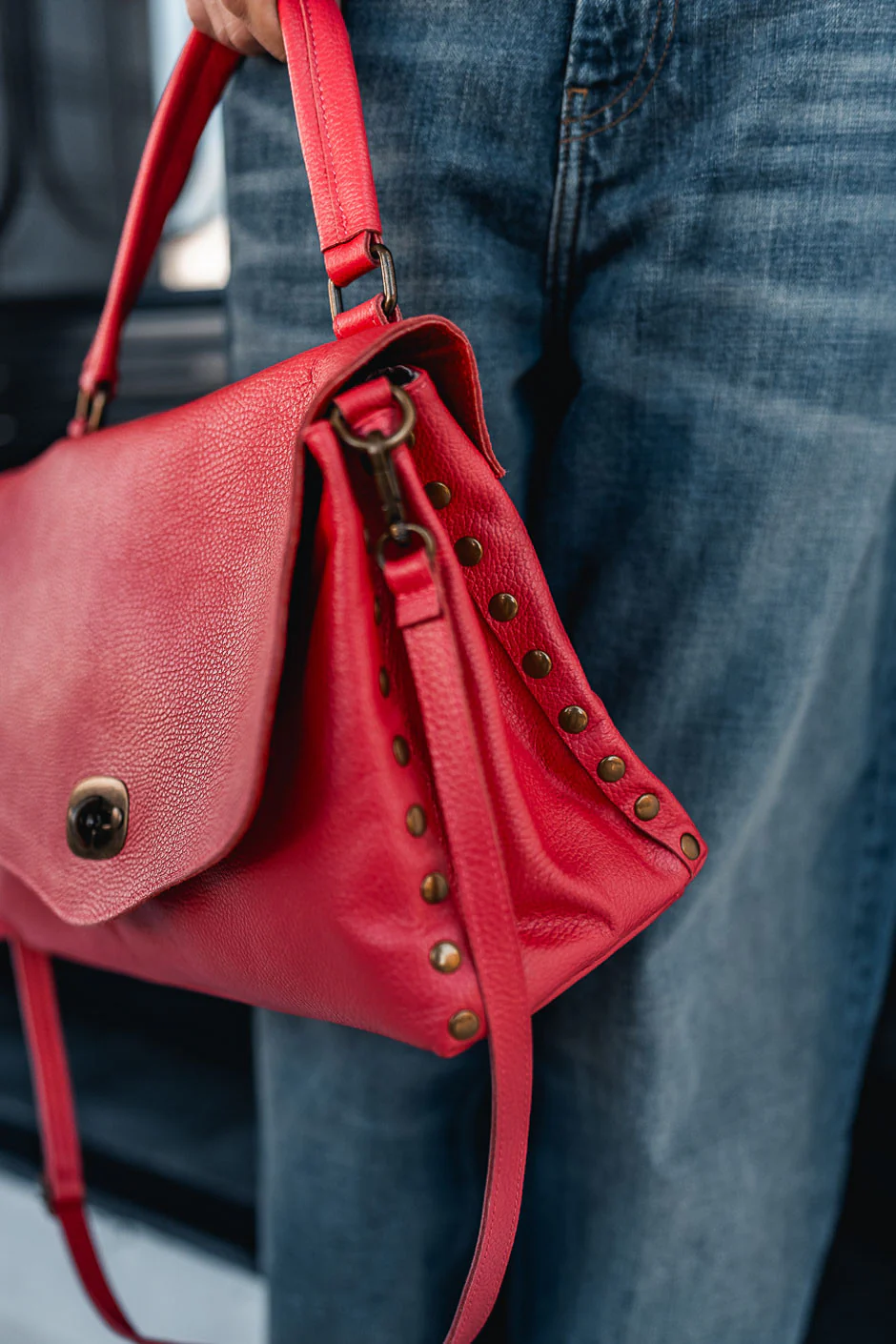 SAC LOUNYA CUIR ROSE - Image 4