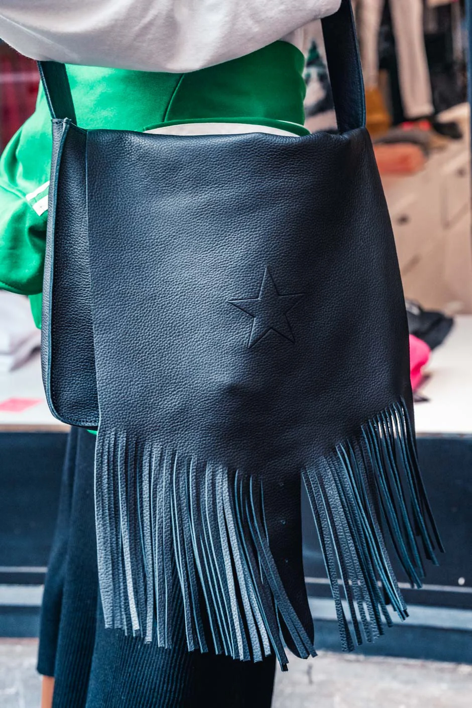 SAC GRUNGEMAMA VICTORIA NOIR Cuir