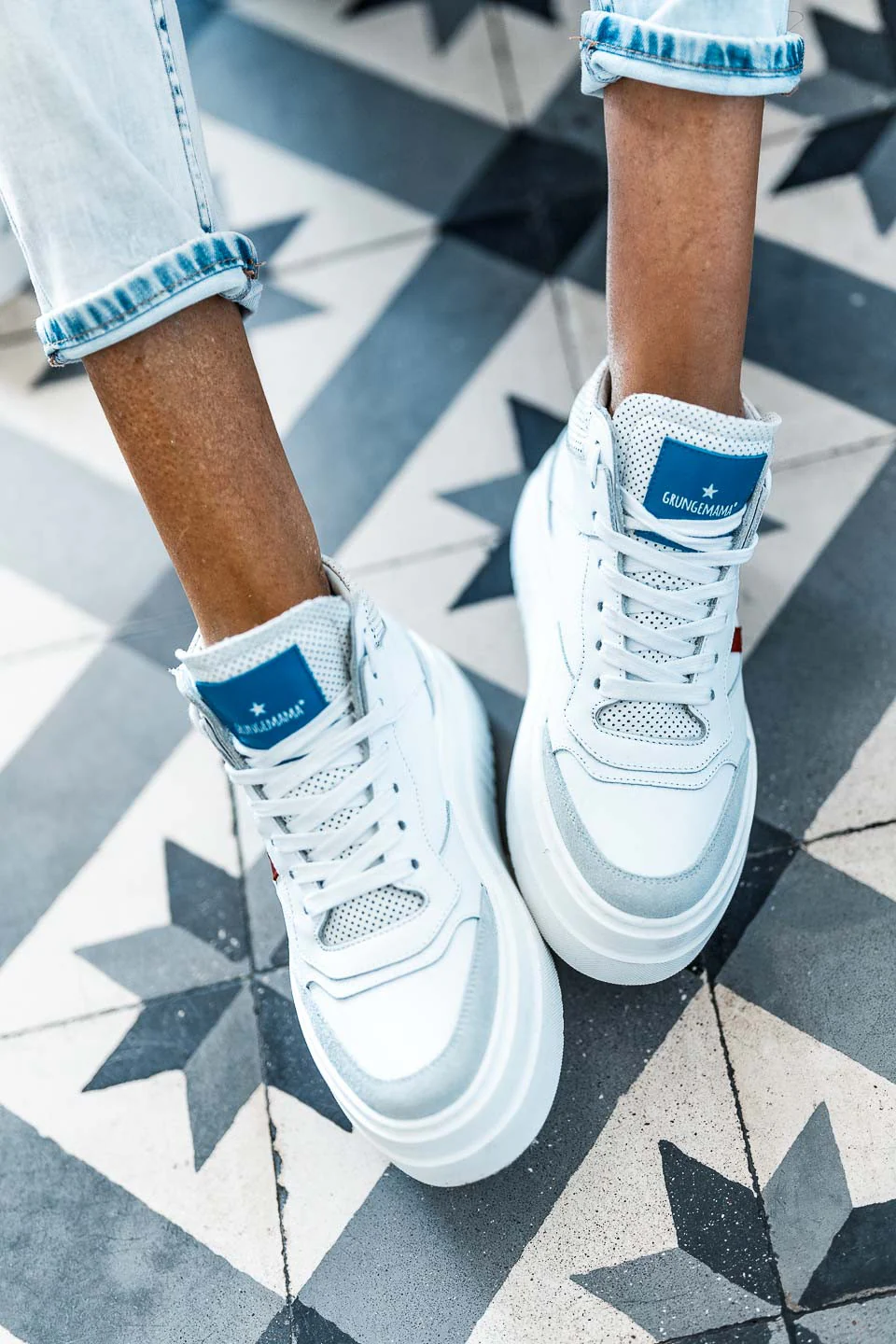 Sneakers Grungemama Natti bleu/rouge