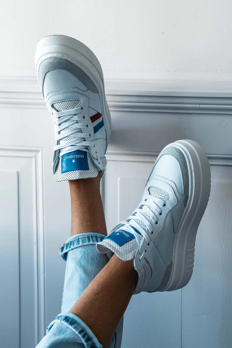 Sneakers Grungemama Natti bleu/rouge - Image 5