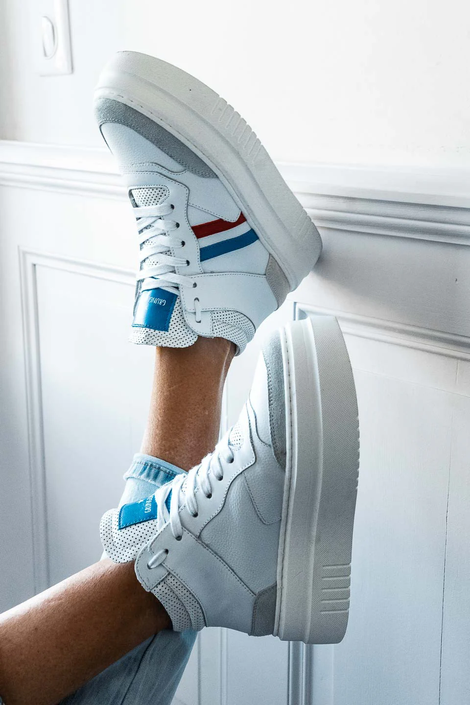 Sneakers Grungemama Natti bleu/rouge - Image 6