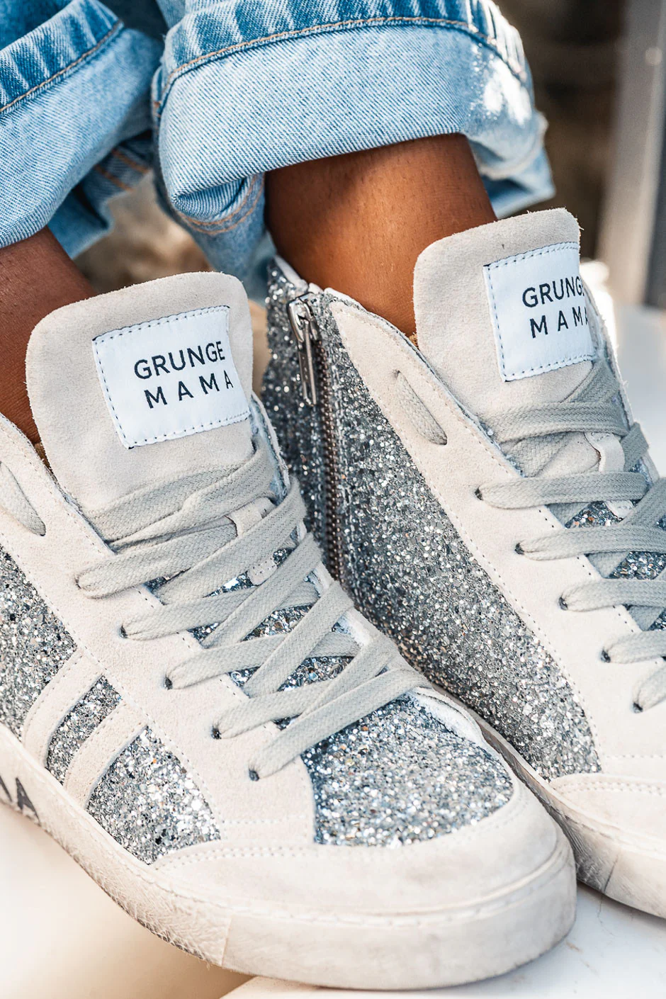 Sneakers Grungemama New Allglitter silver - Image 4