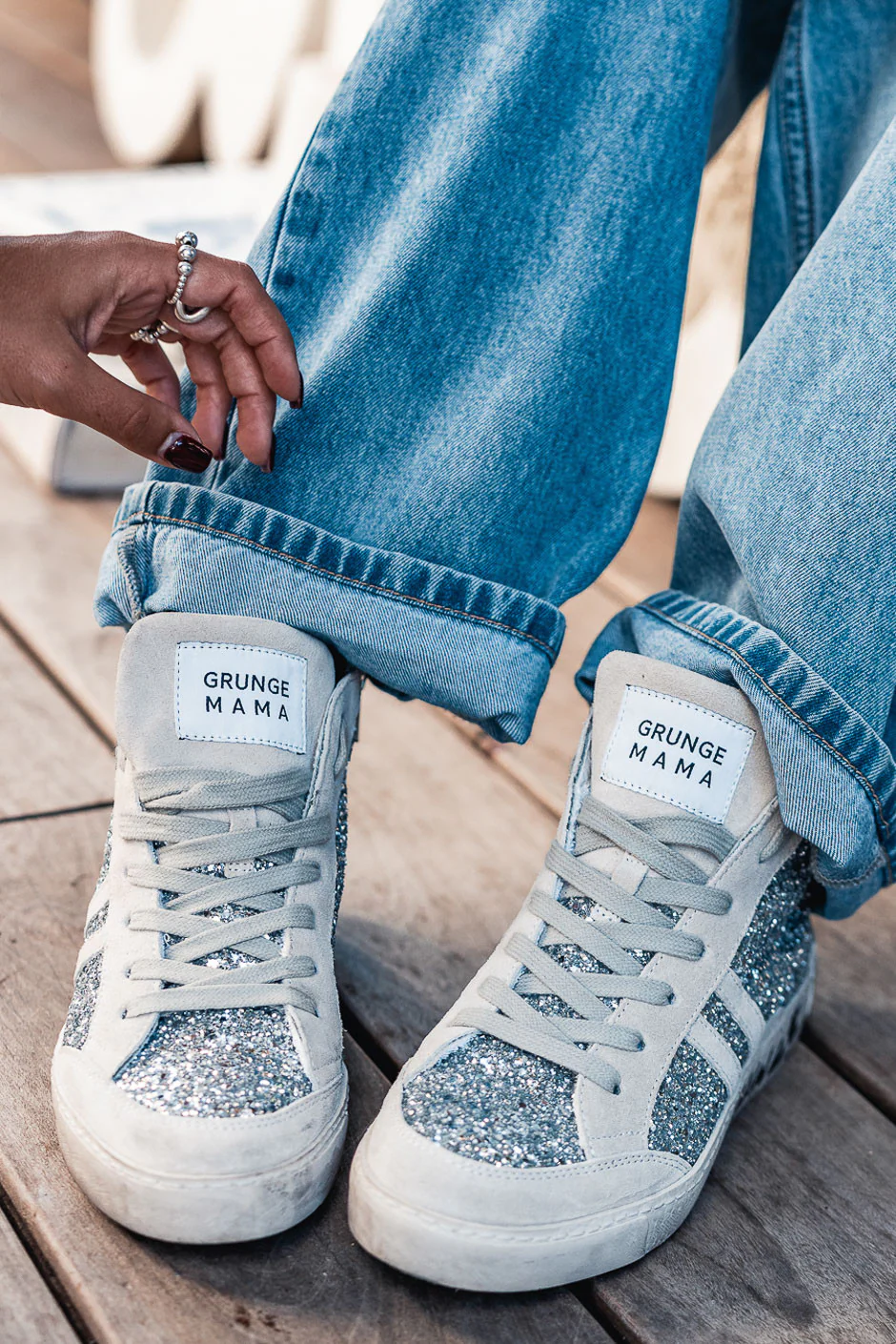 Sneakers Grungemama New Allglitter silver - Image 5