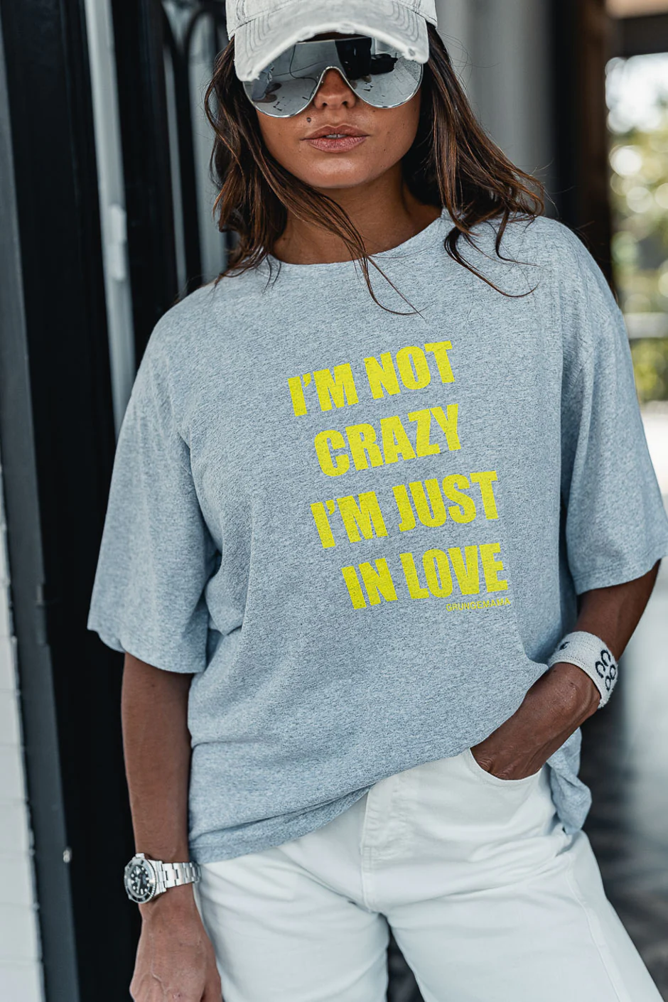 T-SHIRT CRAZY GRIS CHINE