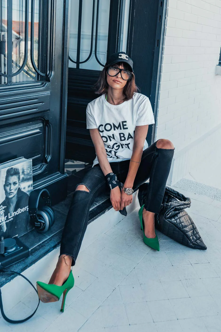 T-shirt Grungemama Baby blanc/noir - Image 4