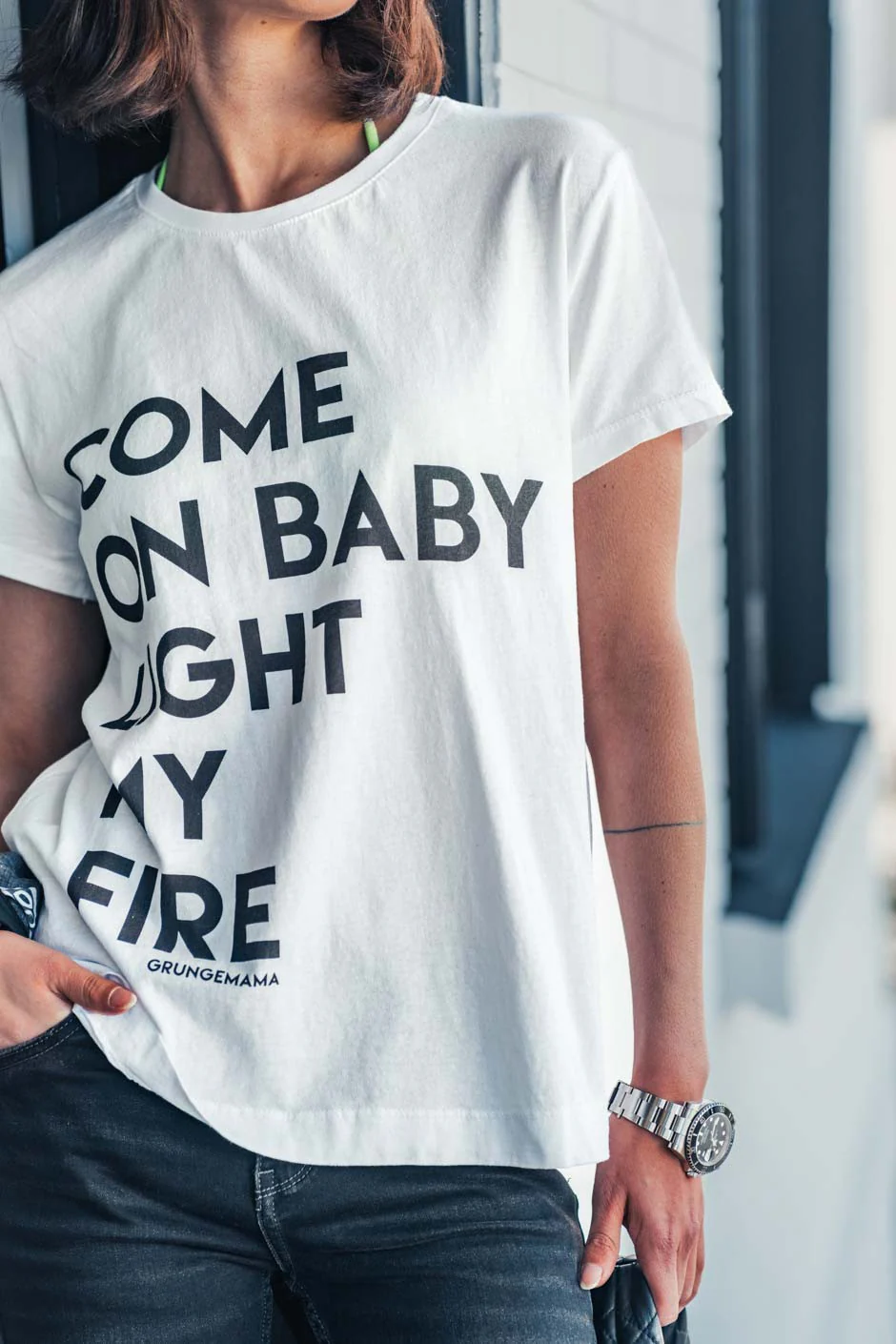 T-shirt Grungemama Baby blanc/noir - Image 6