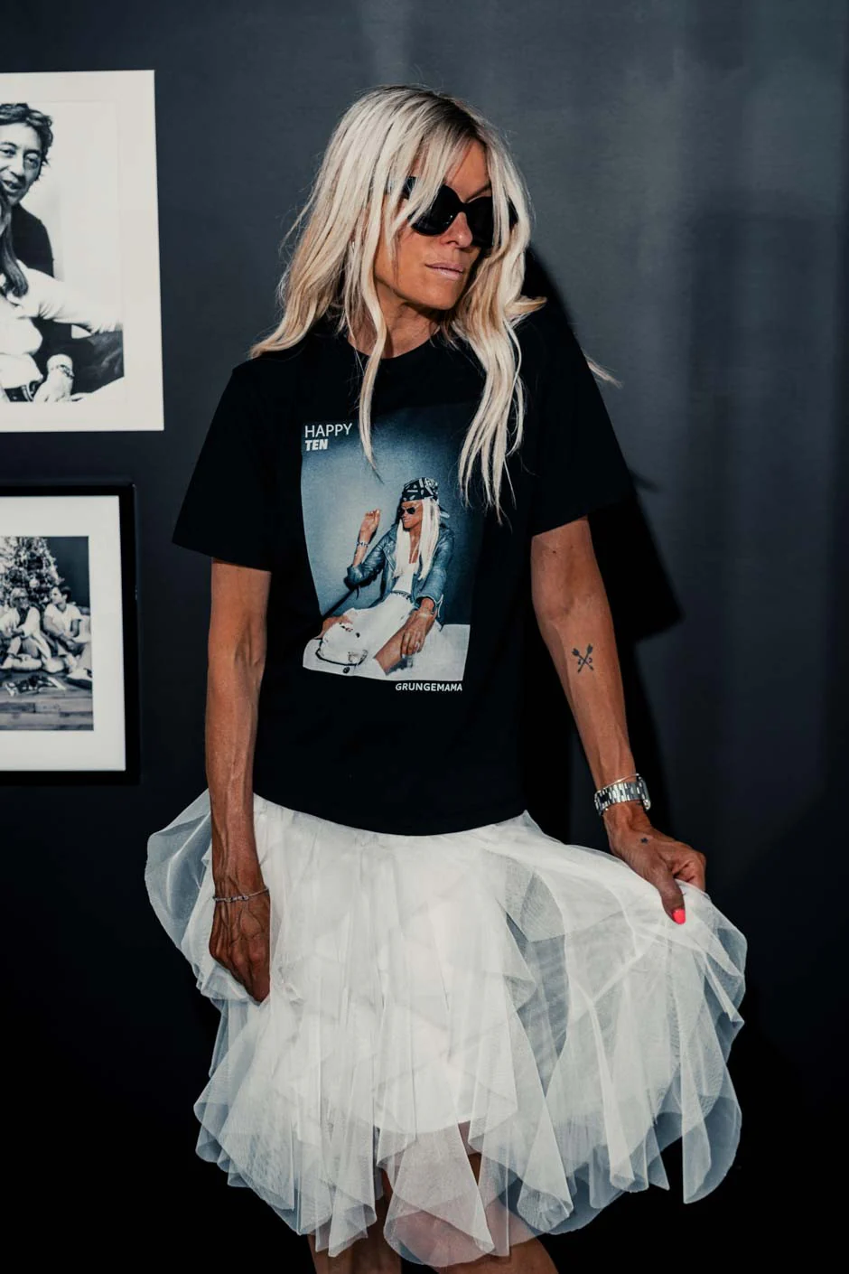 T-shirt ANNIVERSAIRE GRUNGEMAMA HAPPY NOIR - Image 3