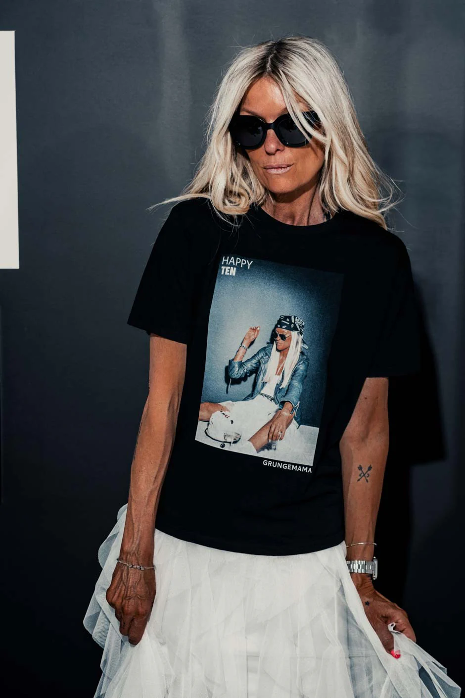 T-shirt ANNIVERSAIRE GRUNGEMAMA HAPPY NOIR - Image 5