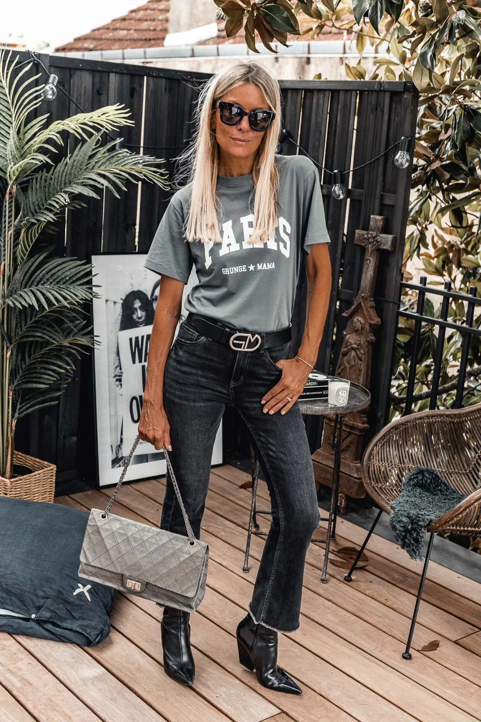T-shirt grungemama Paris kaki - Image 2