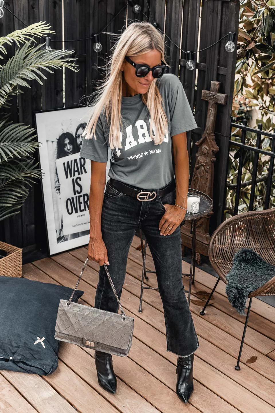 T-shirt grungemama Paris kaki - Image 3