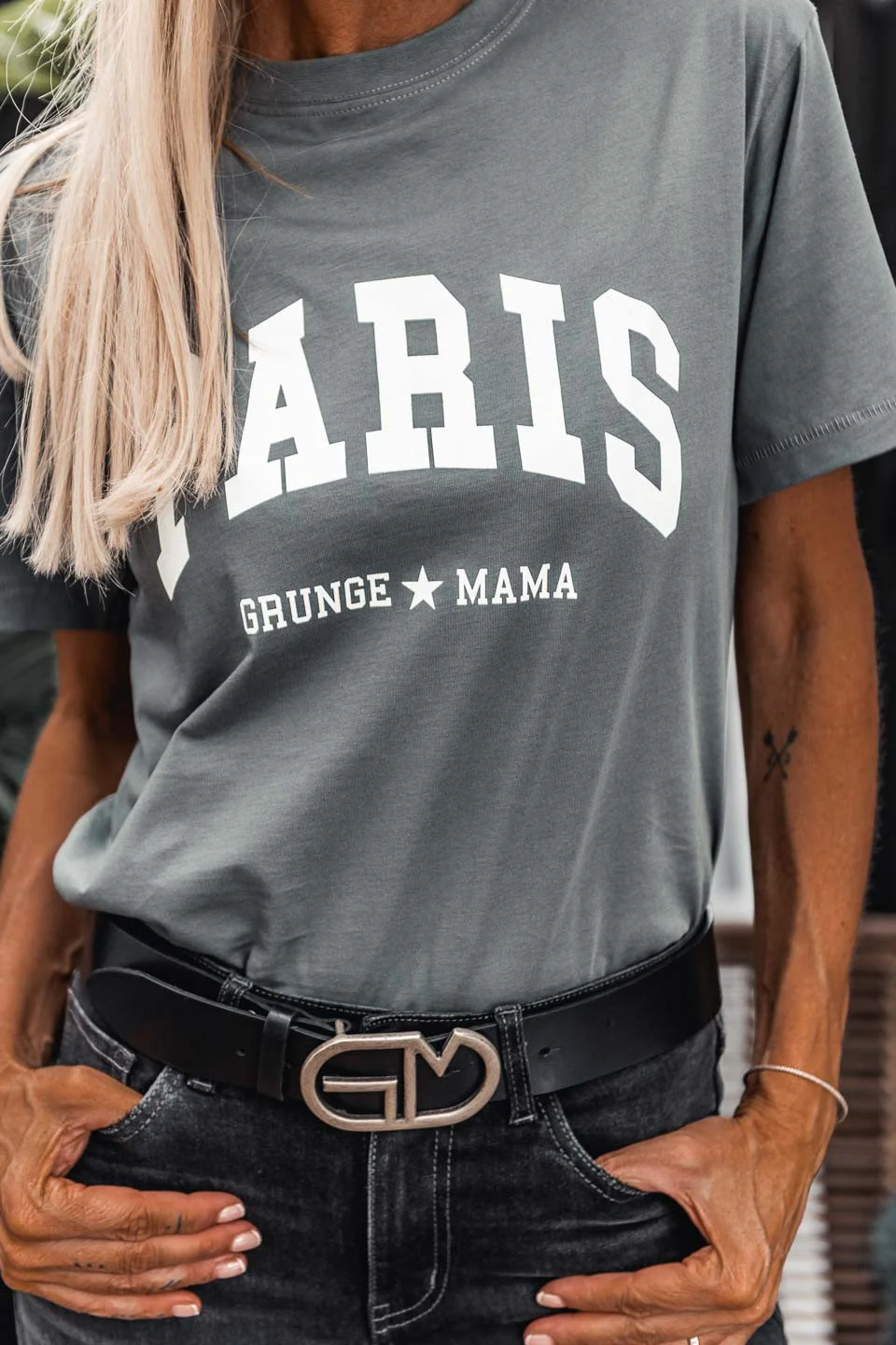 T-shirt grungemama Paris kaki - Image 5
