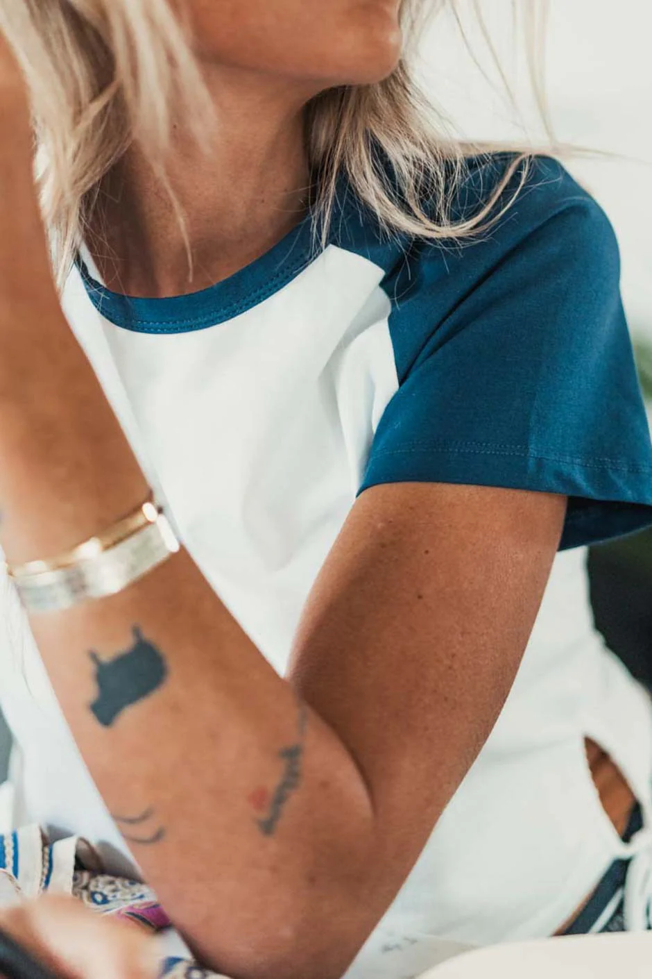 T-shirt Grungemama Sporty blanc/marine - Image 4