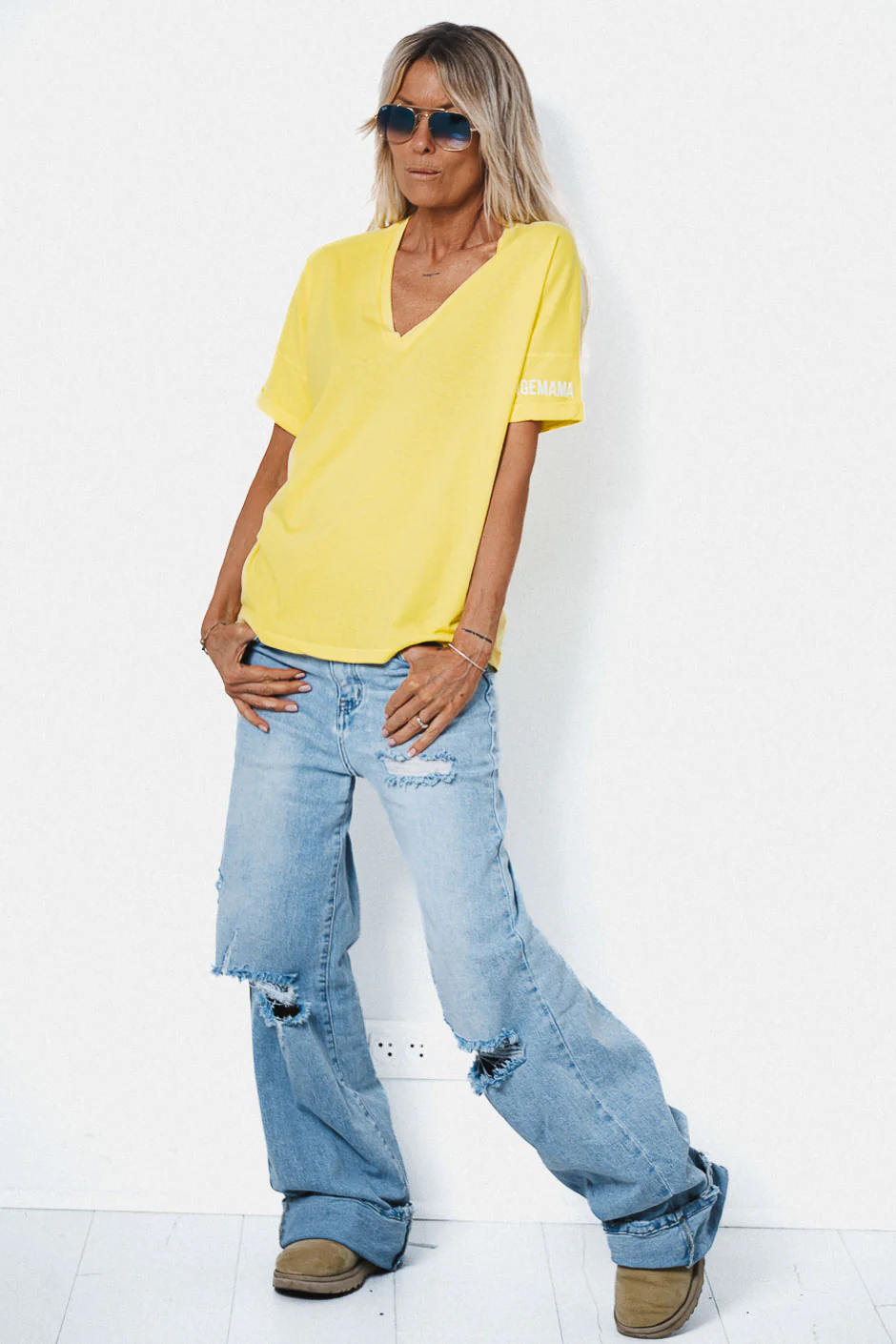 T-SHIRT MUMS ADDICT JAUNE - Image 3