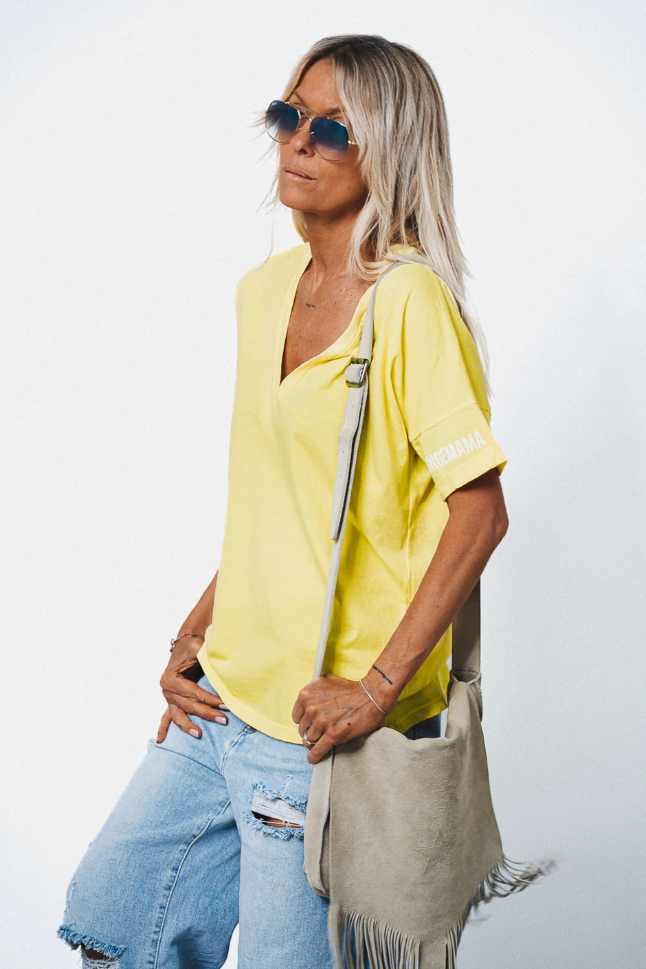 T-SHIRT MUMS ADDICT JAUNE - Image 5